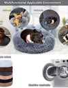 Calming Dog & Cat Bed, Donut Cuddler Warming Cozy Soft Round Bed, Fluffy Faux Fur Plush Cushion Bed For Small Medium And Large Dogs And Cats (40.64cm/50.8cm/60.96cm/71.12cm/78.74cm/99.06cm)
