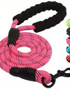 Reflective Dog Leash With Comfortable Padded Handle - Double Heavy Duty Traction Rope For Strong Dogs - Enhance Safety And Control On Walks