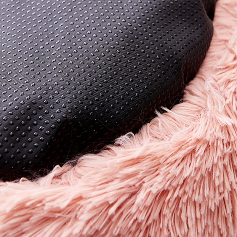 Plush Round Hooded Pet Bed, Warm Dog Bed For Small Dogs, Fluffy Soft Cat Bed, Donut Pet Cushion