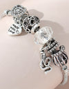 Stylish Heart-Shaped Ladies Bracelet Rhinestone Snake Charm Copper Hand Jewelry Bangle Gift