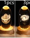 LED Night Light Galaxy Crystal Ball Table Lamp 3D Planet Moon Lamp Bedroom Home Decor For Kids Party Children Birthday Gifts