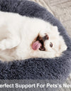 Calming Dog & Cat Bed, Donut Cuddler Warming Cozy Soft Round Bed, Fluffy Faux Fur Plush Cushion Bed For Small Medium And Large Dogs And Cats (40.64cm/50.8cm/60.96cm/71.12cm/78.74cm/99.06cm)