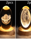 LED Night Light Galaxy Crystal Ball Table Lamp 3D Planet Moon Lamp Bedroom Home Decor For Kids Party Children Birthday Gifts