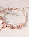 Stylish Heart-Shaped Ladies Bracelet Rhinestone Snake Charm Copper Hand Jewelry Bangle Gift