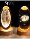 LED Night Light Galaxy Crystal Ball Table Lamp 3D Planet Moon Lamp Bedroom Home Decor For Kids Party Children Birthday Gifts