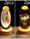 LED Night Light Galaxy Crystal Ball Table Lamp 3D Planet Moon Lamp Bedroom Home Decor For Kids Party Children Birthday Gifts
