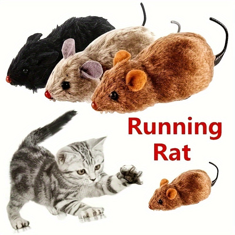 2023 New Design 1pc Random Color Rebound Inertia Plush Little Mouse Can Jump And Shake Tail Pet Dog Cat Toy