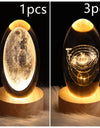 LED Night Light Galaxy Crystal Ball Table Lamp 3D Planet Moon Lamp Bedroom Home Decor For Kids Party Children Birthday Gifts