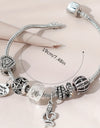 Stylish Heart-Shaped Ladies Bracelet Rhinestone Snake Charm Copper Hand Jewelry Bangle Gift