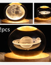 LED Night Light Galaxy Crystal Ball Table Lamp 3D Planet Moon Lamp Bedroom Home Decor For Kids Party Children Birthday Gifts