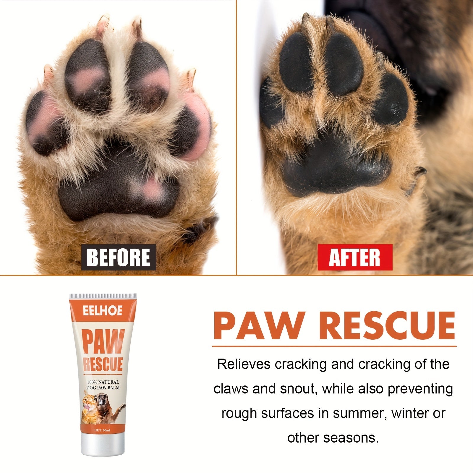 Paw Protection for Your Furry pets: Pet Paw Balm for Dogs & Cats - Moisturize & Protect Dry Paws Year-Round!