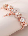 Stylish Heart-Shaped Ladies Bracelet Rhinestone Snake Charm Copper Hand Jewelry Bangle Gift
