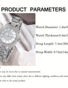 Women's Watch Silvery Rome Fashion Quartz Watch Sparkling Rhinestone Analog Wrist Watch & 6pcs Jewelry Set, Gift For Mom Her