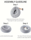 Calming Dog & Cat Bed, Donut Cuddler Warming Cozy Soft Round Bed, Fluffy Faux Fur Plush Cushion Bed For Small Medium And Large Dogs And Cats (40.64cm/50.8cm/60.96cm/71.12cm/78.74cm/99.06cm)