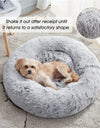 Calming Dog & Cat Bed, Donut Cuddler Warming Cozy Soft Round Bed, Fluffy Faux Fur Plush Cushion Bed For Small Medium And Large Dogs And Cats (40.64cm/50.8cm/60.96cm/71.12cm/78.74cm/99.06cm)