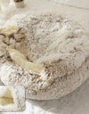 Plush Round Hooded Pet Bed, Warm Dog Bed For Small Dogs, Fluffy Soft Cat Bed, Donut Pet Cushion