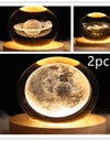 LED Night Light Galaxy Crystal Ball Table Lamp 3D Planet Moon Lamp Bedroom Home Decor For Kids Party Children Birthday Gifts