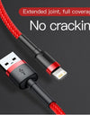Baseus USB Cable for iPhone14 13 12 11 Pro Max Xs X 8 Plus Cable 2.4A Fast Charging Cable for iPhone Charger Cable USB Data Line