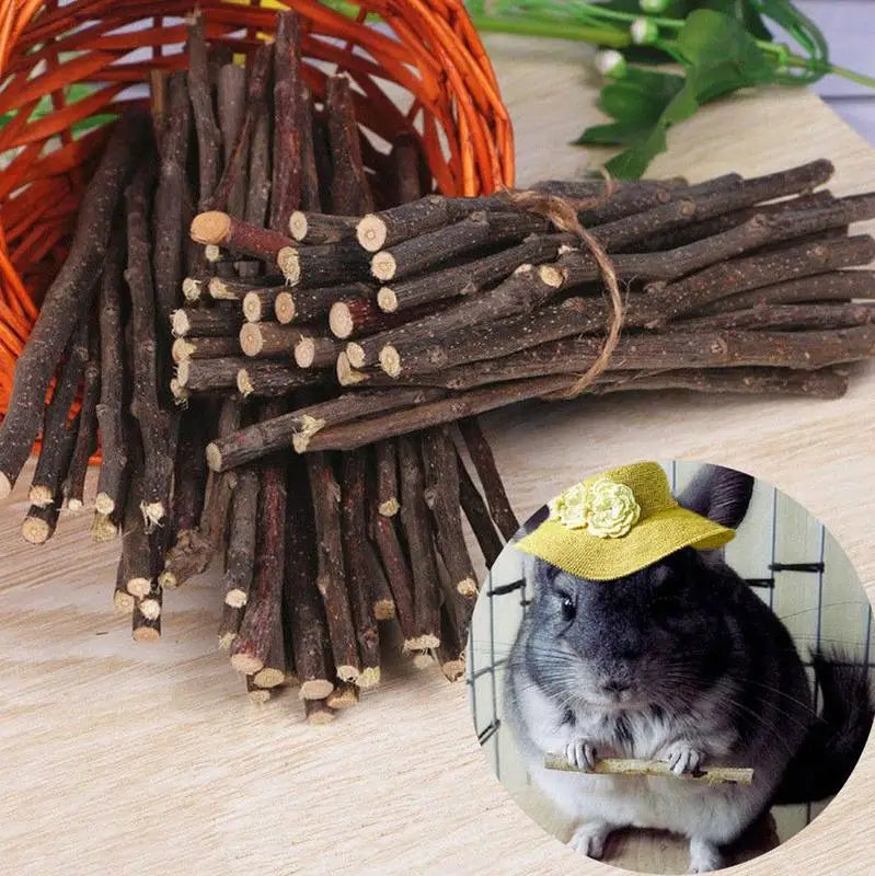 50g/Bag Pet Playing Small Pets Rabbit Hamster Guinea Pig Parrot Toys Hamster Chew Toy Wood Sticks Twigs Cleaning Teeth