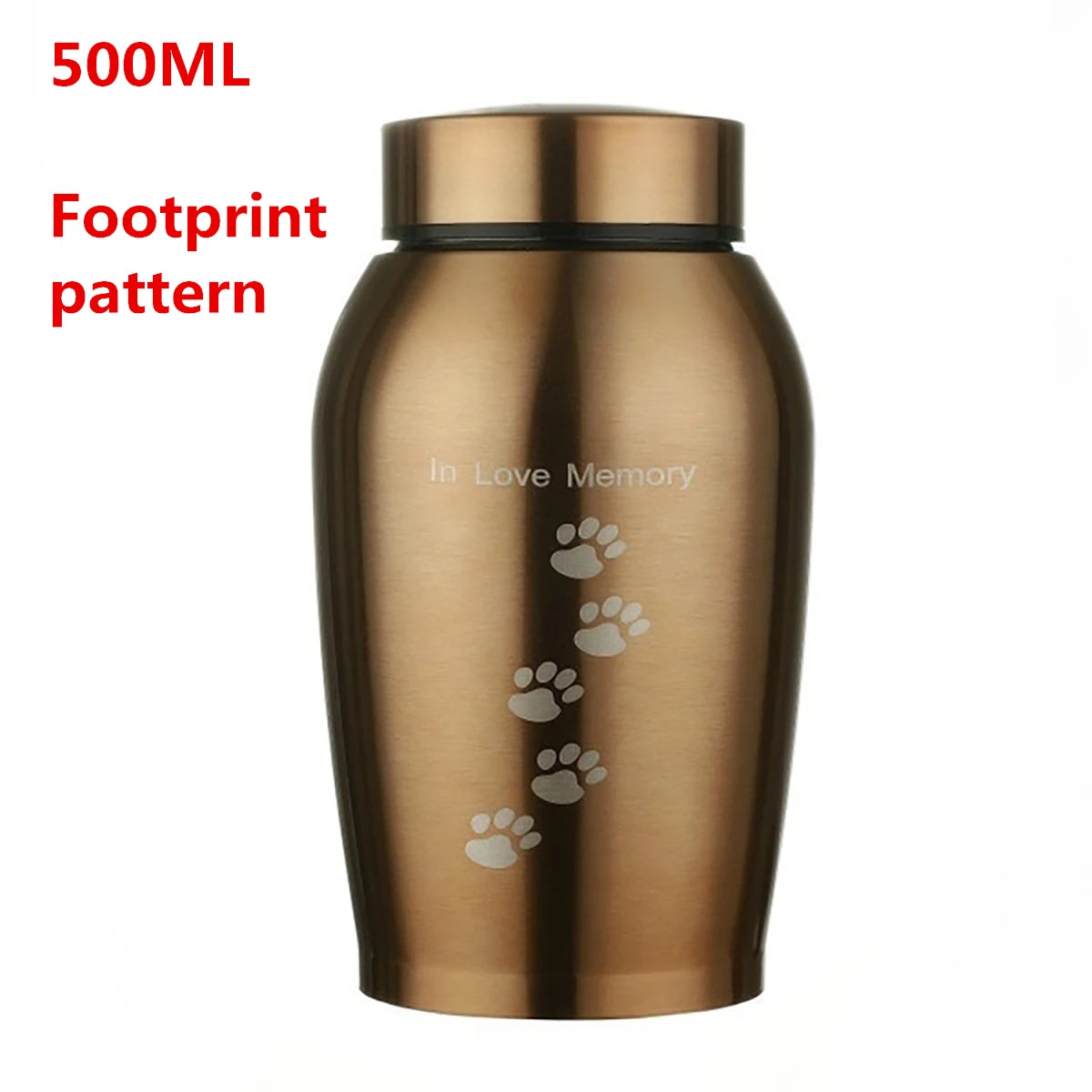 Black/Gold Stainless steel Urns Pets Dog Cat Birds Mouse Cremation Ashes Urn Keepsake Casket Columbarium Pets Memorials