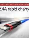 Baseus USB Cable for iPhone14 13 12 11 Pro Max Xs X 8 Plus Cable 2.4A Fast Charging Cable for iPhone Charger Cable USB Data Line