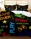 Gaming Bed Duvet Cover Set Twin,Gamer Bedding Sets for Boys Kids,Game King Size Duvet Cover Set 2/3pcs Microfiber Game Bed Set