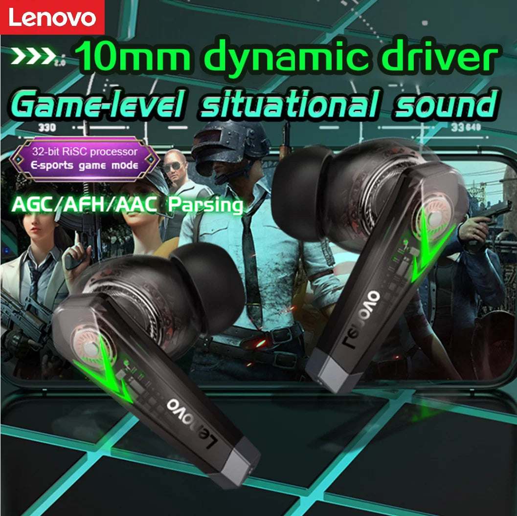 Lenovo LP6 Wireless BT 5.0 Earbuds Low Latency Gaming Headphone with Mic 300mAh Charging Case