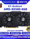 SOYO AMD Graphics Card Radeon RX580 RX5700XT 5500XT RX6600 6600XT 6600M GDDR6 Video Memory Gaming Card for Desktop Computers