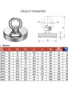 Super Strong Neodymium Magnets N52 Iman Ima Magnetic Fishing Magneat with Countersunk Hole Eyebolt for Salvage Magnetic Fishing