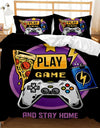 Gaming Bed Duvet Cover Set Twin,Gamer Bedding Sets for Boys Kids,Game King Size Duvet Cover Set 2/3pcs Microfiber Game Bed Set