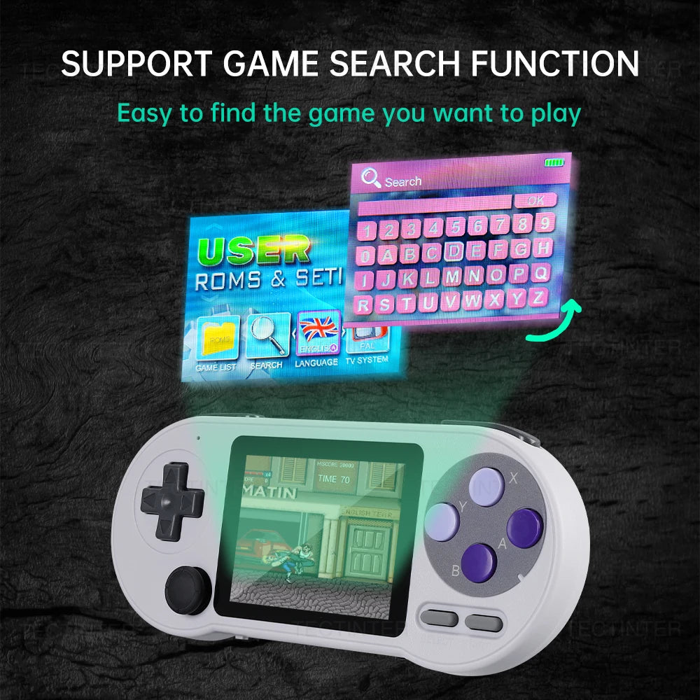 SF2000 Mini Handheld Game Console 3 inch IPS Screen Video Game Console Built-in 11000+ Games Retro TV Game Player AV Output