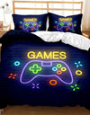 Gaming Bed Duvet Cover Set Twin,Gamer Bedding Sets for Boys Kids,Game King Size Duvet Cover Set 2/3pcs Microfiber Game Bed Set