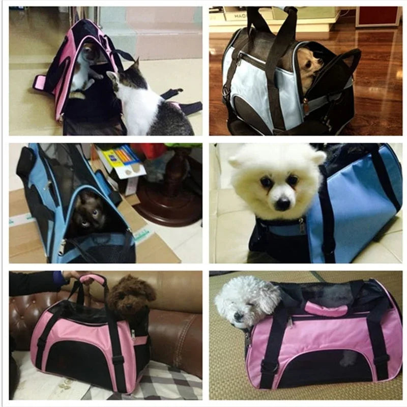 Dog Bags Carriers Portable Pet Bag Pink Dog Carrier Bags Blue Cat Carrier Outgoing Travel Breathable Pets Handbag