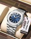 2023 New POEDAGAR Luxury Watch Business Waterproof Male Clock Luminous Date Stainless Steel Square Quartz Men Watch reloj hombre