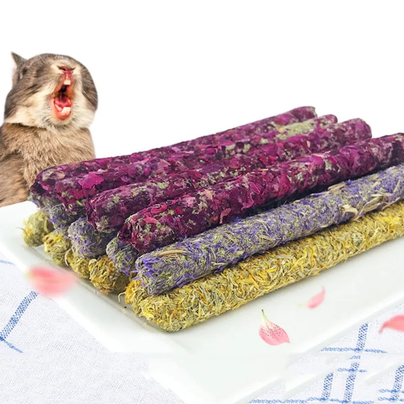 6Pcs Calendula Molar Rod  Pet Stick Molar Chewing Toys Dental Care Chewing Snacks for Rabbits Hamsters Chinchillas Small Pets