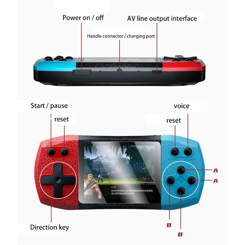 Retro Handheld Video Game Console Double Player 620 In 1 Classic Games Hand-Held Gaming Machine Gift