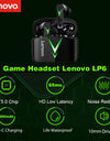 Lenovo LP6 Wireless BT 5.0 Earbuds Low Latency Gaming Headphone with Mic 300mAh Charging Case