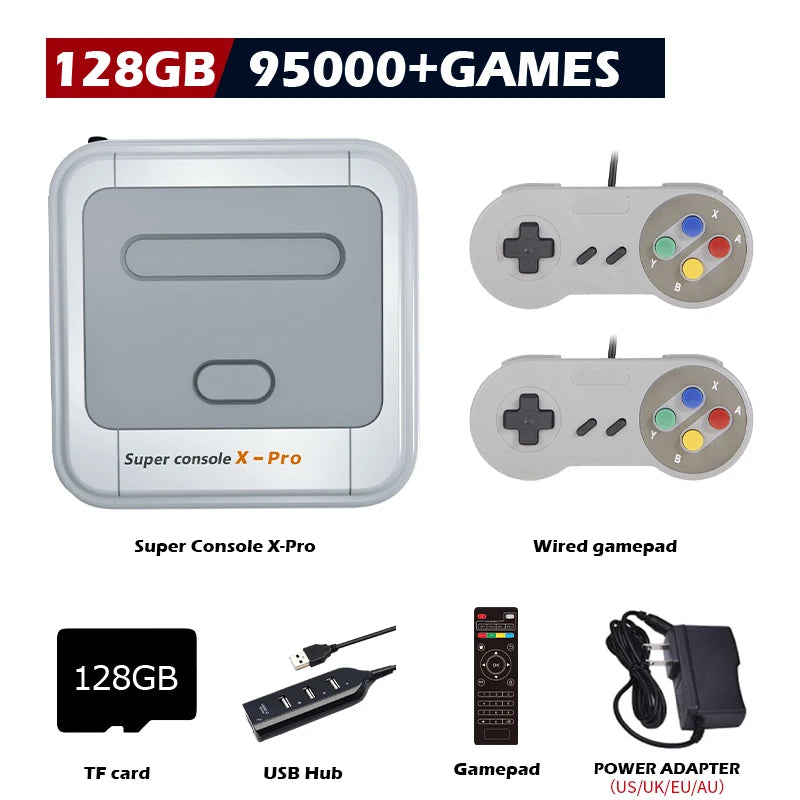 KINHANK Super Console X Pro Retro Game Console Support 70 Emulators 117000 Video Games for DC/MAME/Naomi with Gamepads Kid Gift