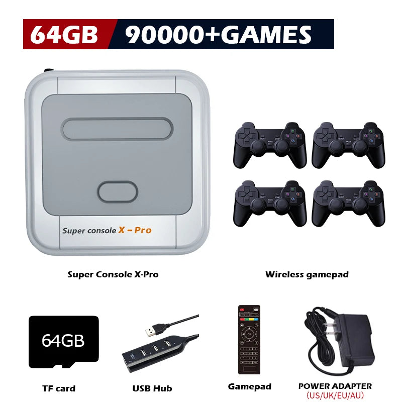 KINHANK Super Console X Pro Retro Game Console Support 70 Emulators 117000 Video Games for DC/MAME/Naomi with Gamepads Kid Gift