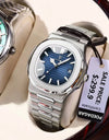 2023 New POEDAGAR Luxury Watch Business Waterproof Male Clock Luminous Date Stainless Steel Square Quartz Men Watch reloj hombre