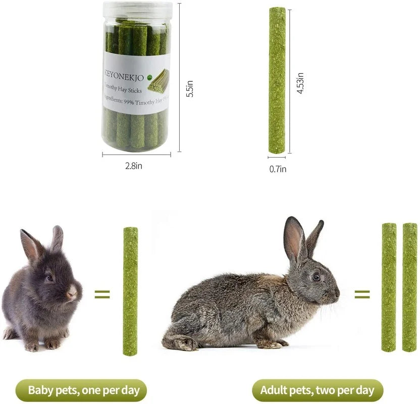 Pets Chewing Toys Carrot Timothy Hay Molar Sticks for Rabbits Guinea Pig Hamsters Chinchilla Bunny Chew Toys Teeth Treats