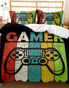 Gaming Bed Duvet Cover Set Twin,Gamer Bedding Sets for Boys Kids,Game King Size Duvet Cover Set 2/3pcs Microfiber Game Bed Set