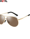 Men's Polarized Sunglasses UV400 Retro Pilot Male Sun Glasses Metal Eyeglasses Frame Driving Fishing Cycling Sunscreen Eyewear