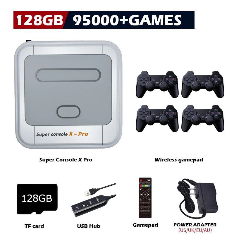 KINHANK Super Console X Pro Retro Game Console Support 70 Emulators 117000 Video Games for DC/MAME/Naomi with Gamepads Kid Gift