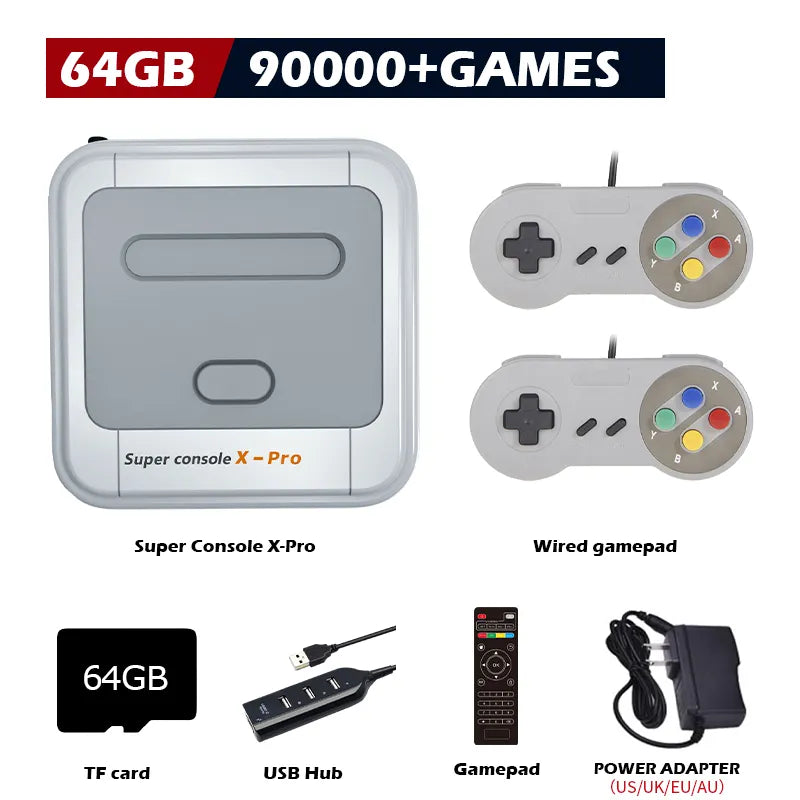 KINHANK Super Console X Pro Retro Game Console Support 70 Emulators 117000 Video Games for DC/MAME/Naomi with Gamepads Kid Gift