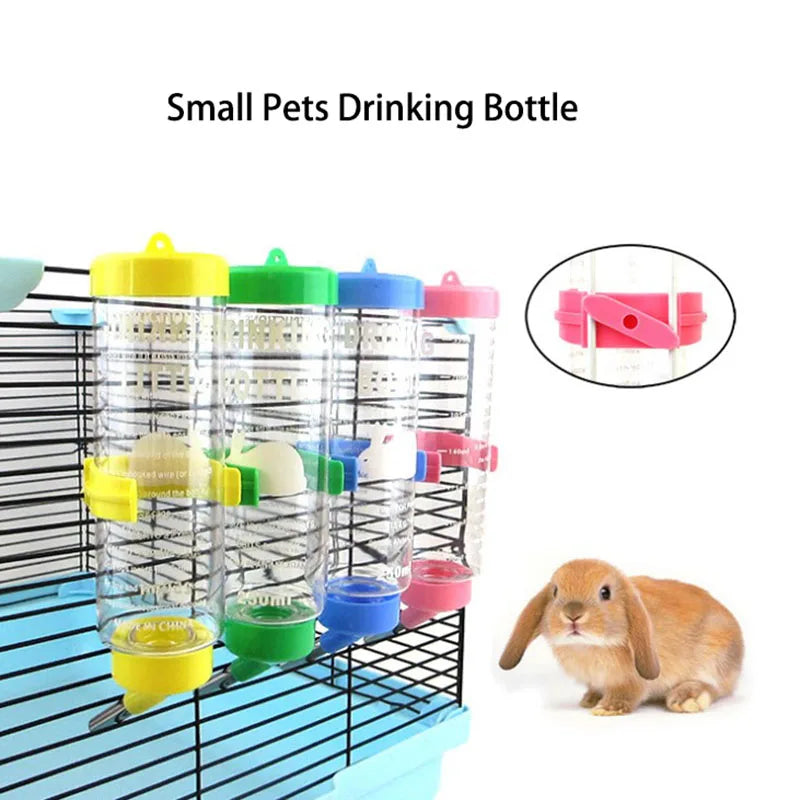 60ml/80ml/125ml/250ml Hamster Small Pets Water Drinking Bottle Plastic Rat Pet Dispenser Feeder Cage Hangable Water Bottle