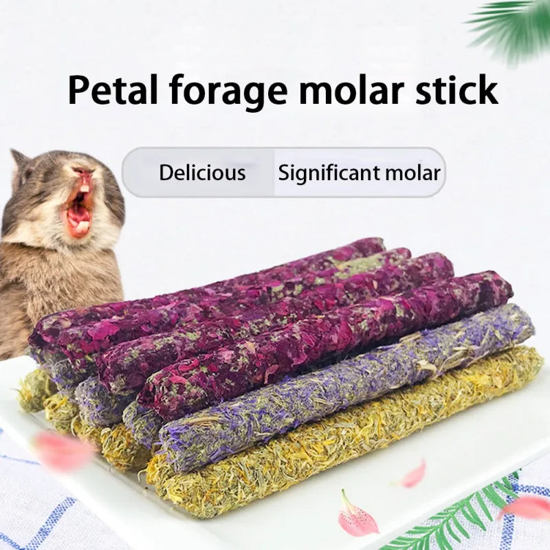 6Pcs Calendula Molar Rod  Pet Stick Molar Chewing Toys Dental Care Chewing Snacks for Rabbits Hamsters Chinchillas Small Pets