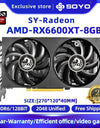 SOYO AMD Graphics Card Radeon RX580 RX5700XT 5500XT RX6600 6600XT 6600M GDDR6 Video Memory Gaming Card for Desktop Computers