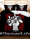 Gaming Bed Duvet Cover Set Twin,Gamer Bedding Sets for Boys Kids,Game King Size Duvet Cover Set 2/3pcs Microfiber Game Bed Set