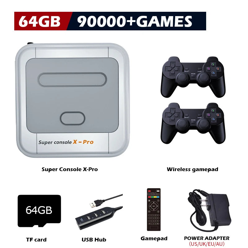 KINHANK Super Console X Pro Retro Game Console Support 70 Emulators 117000 Video Games for DC/MAME/Naomi with Gamepads Kid Gift